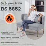 2 Seater Sofa, Small Sofa With Wing Back, Thick Seat | Light Grey