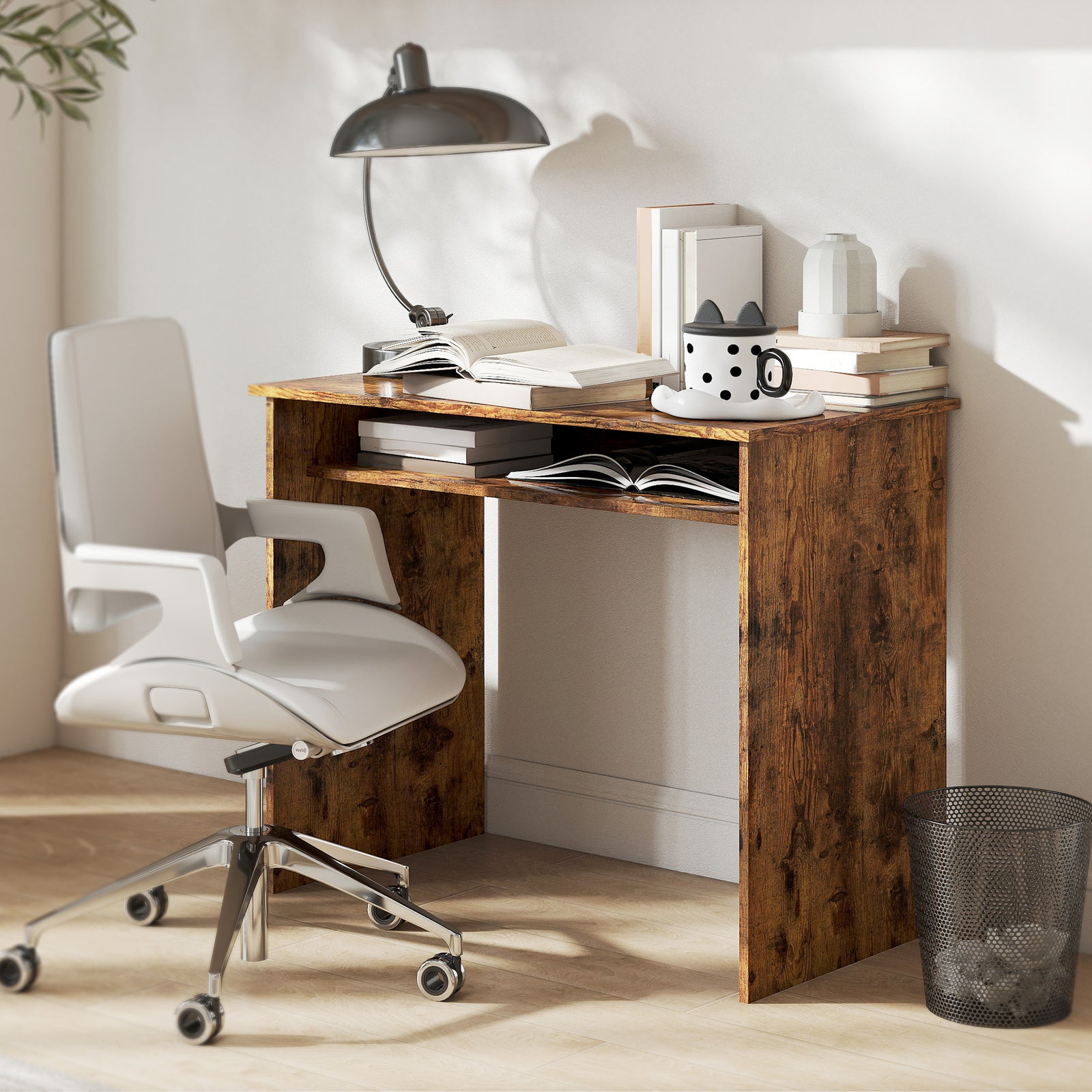Computer Desk Writing Table Study Workstation Storage | Brown