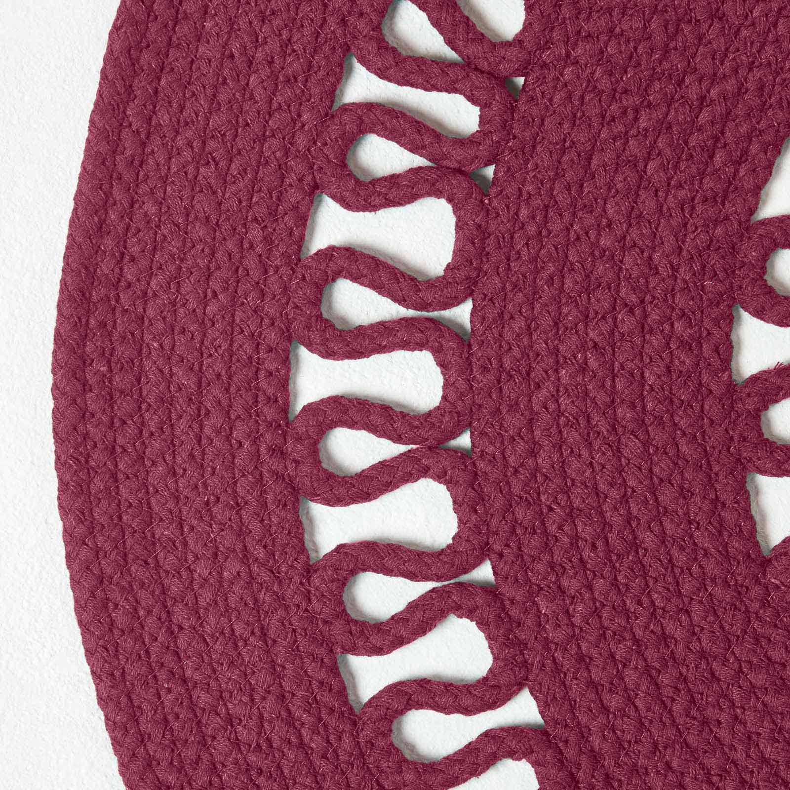 Crochet Braided Round Rug | 90cm | Plum