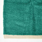 Plain Chenille 100% Cotton  Rug With Natural Trim | 170cm | Teal Green