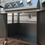 Bbq Grill With Burner, Portable Trolley, Black | Large