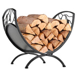 Iron Folding Log Rack W/ Scroll Panels