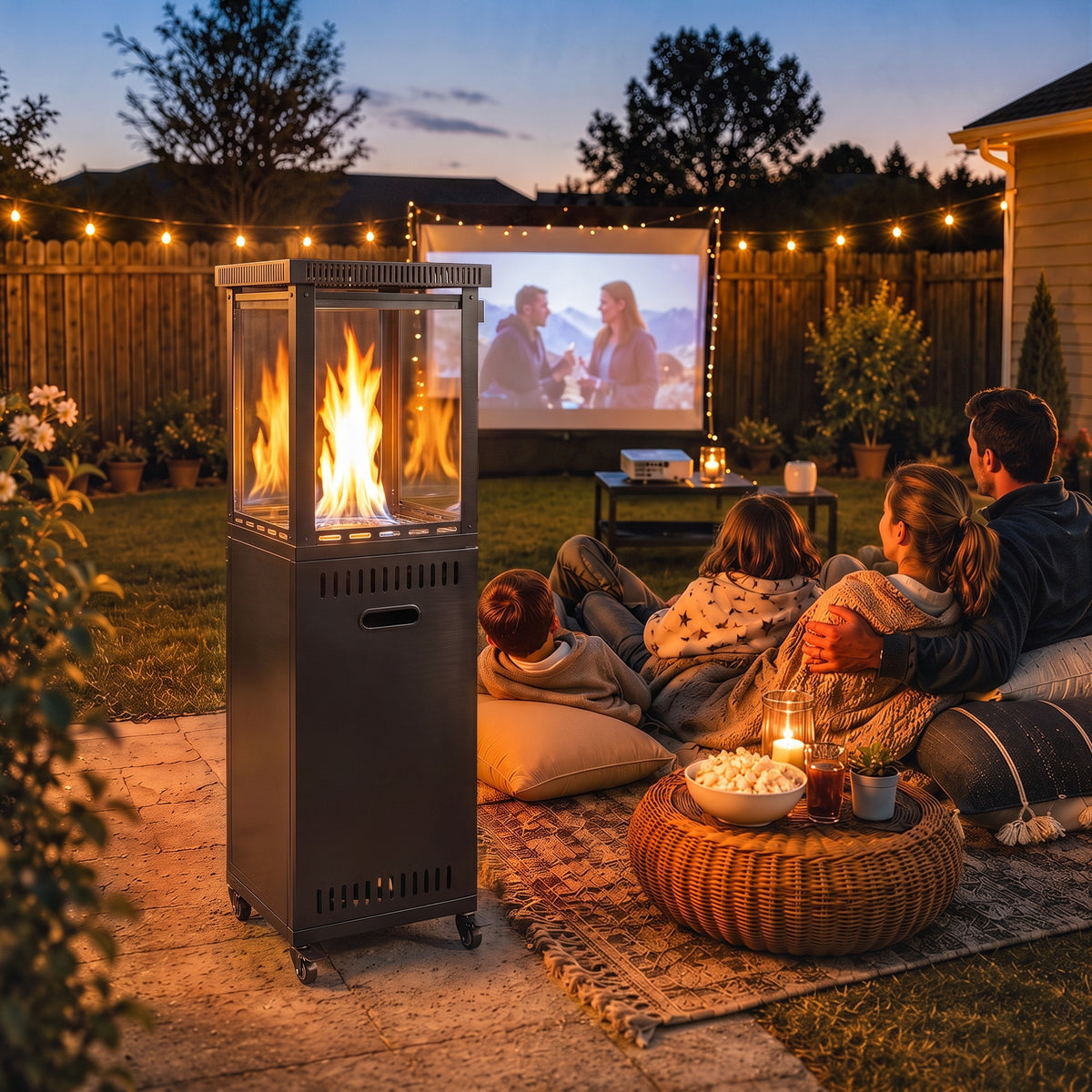 Gas Patio Heater, 13 Kw Portable Propane Outdoor Heater, Black