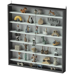 7-tier Wall Display Cabinet W/ Shelves Glass Doors | Gray