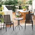 Garden Bistro Set, Small Garden Set W/ Stackable Chairs | Black