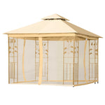 3(m) X 3(m) Patio Garden Metal Gazebo Marquee Party Tent | Beige