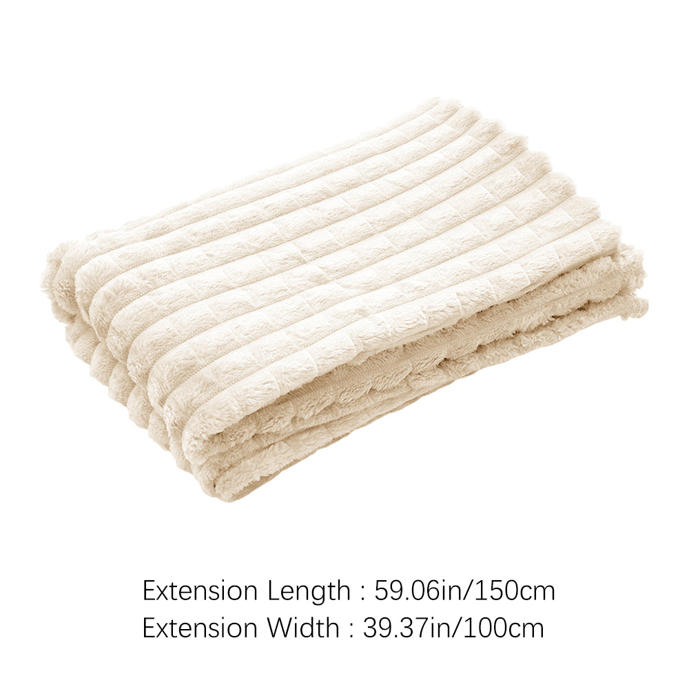 Cozy Checkered Throw Blanket Soft Double-sided Use, Warm & Easy To Clean | Small | Beige