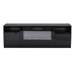 Recessed Electric Fireplace Tv Stand With Remote Control | Black