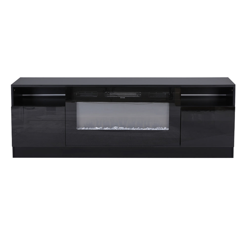 Recessed Electric Fireplace Tv Stand With Remote Control | Black