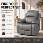 Manual Recliner Sofa 1 Seater Faux Leather | Grey