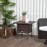 Pe Rattan Coffee Table, Patio Side Table | Brown