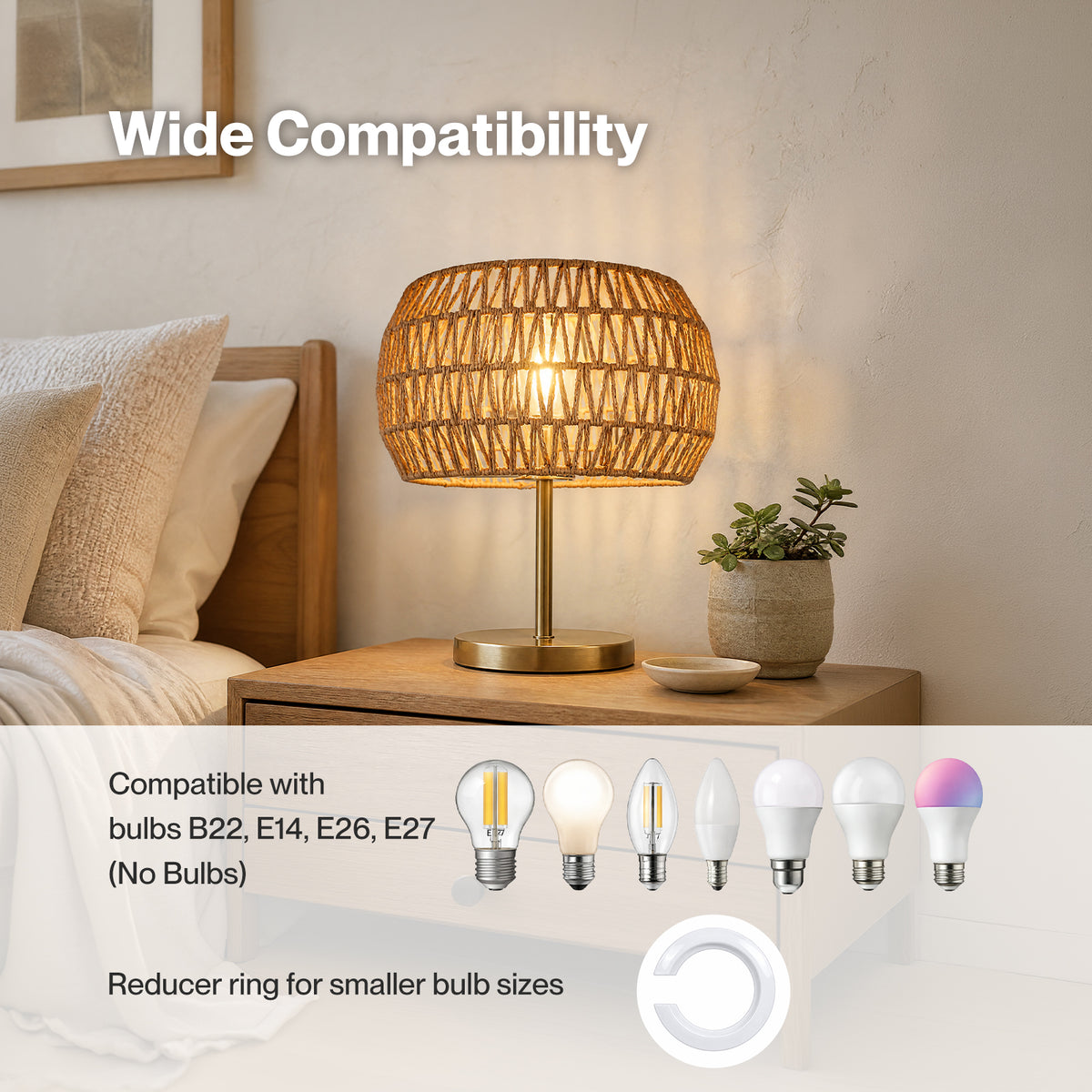Emitto Lamp Shade Boho Paper Rope Light Shade Metal Frame For Bedroom Yellow