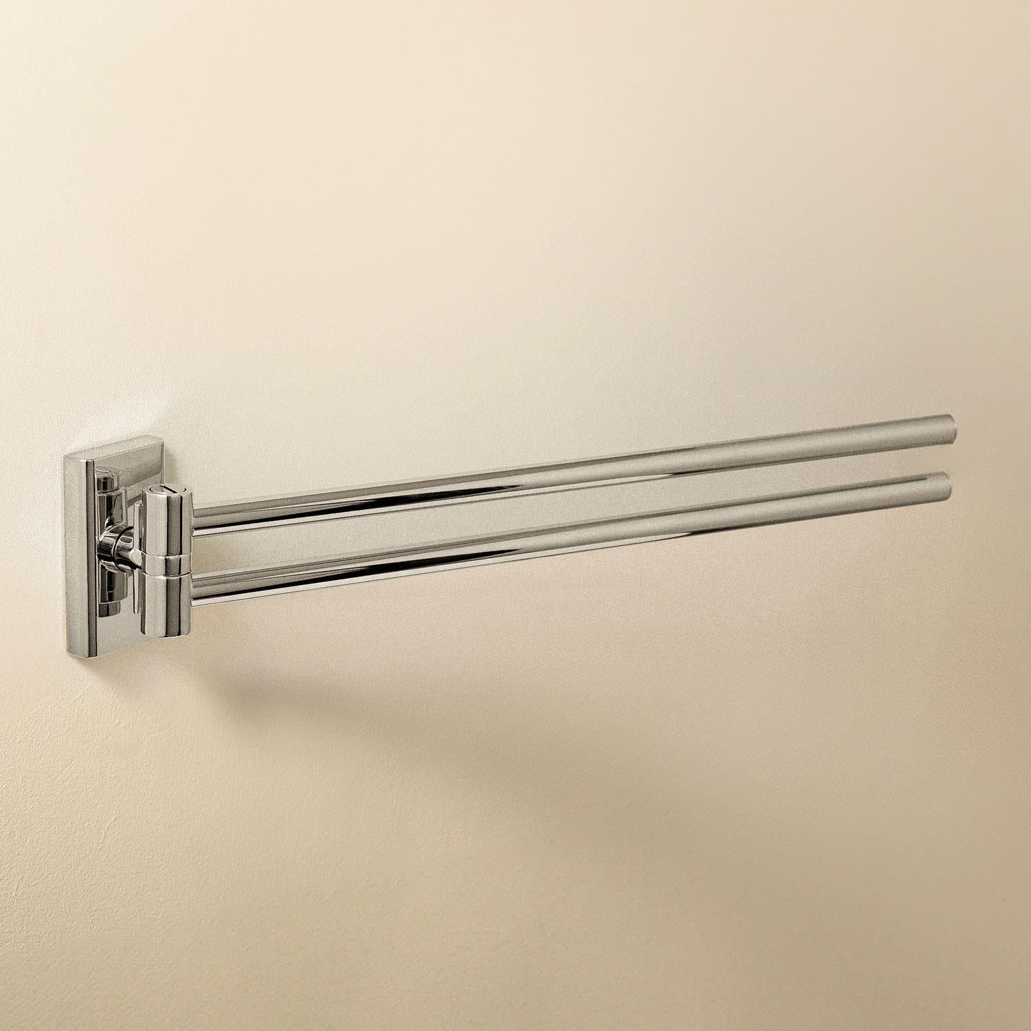 Double Towel Rail Swivel, Easy To Install, Chrome Silver, Next Collection