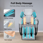 Zero Gravity Full Body Massage Chair With Heat And Handheld Remote Reclining Back, Foot Roller, Air Compression, Shiatsu Massage For Home And Office | Grey