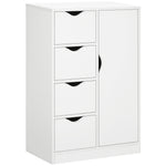 Freestanding Bathroom Cabinet With 4 Drawers Door Cupboard | One Size | White