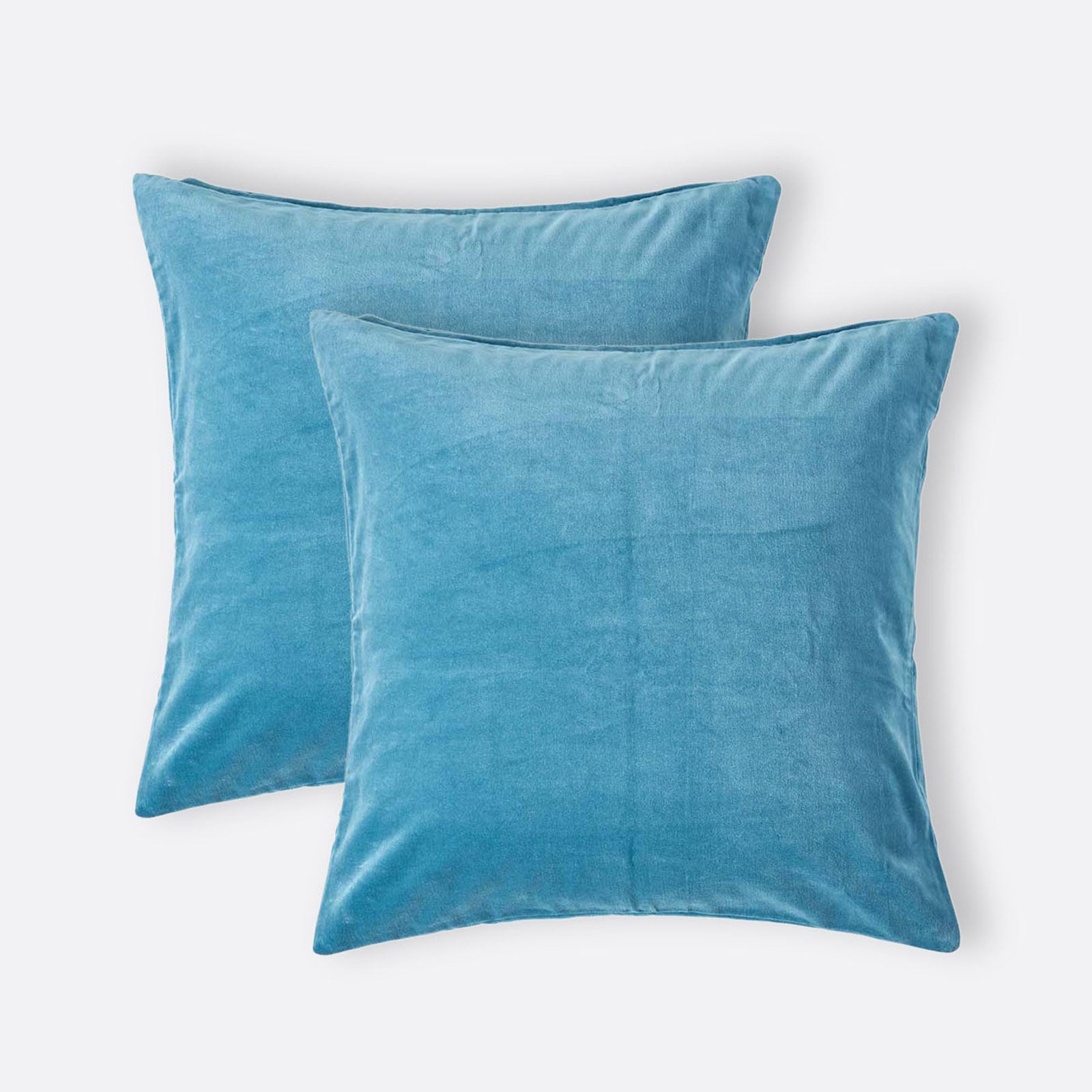 Set Of 2 Velvet Cushion Covers | 40cm x 40cm | Blue