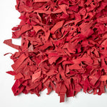 Dallas Leather Shaggy Rug | 150cm x 95cm | Red