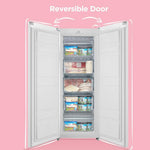 160 Litre Freestanding Upright Freezer -18°C Storage, Reversible Door