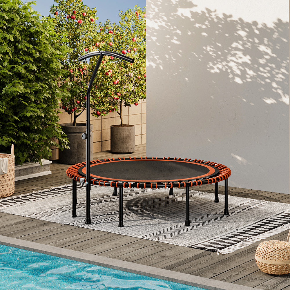 48in Bungee Cords Foldable Round Trampoline With Adjustable T-handle Bar