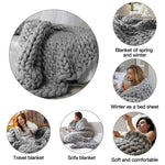 Chunky Knit Throw Blanket – Handwoven Soft Thick Yarn Blanket For Couch, Bed | Small | Grey