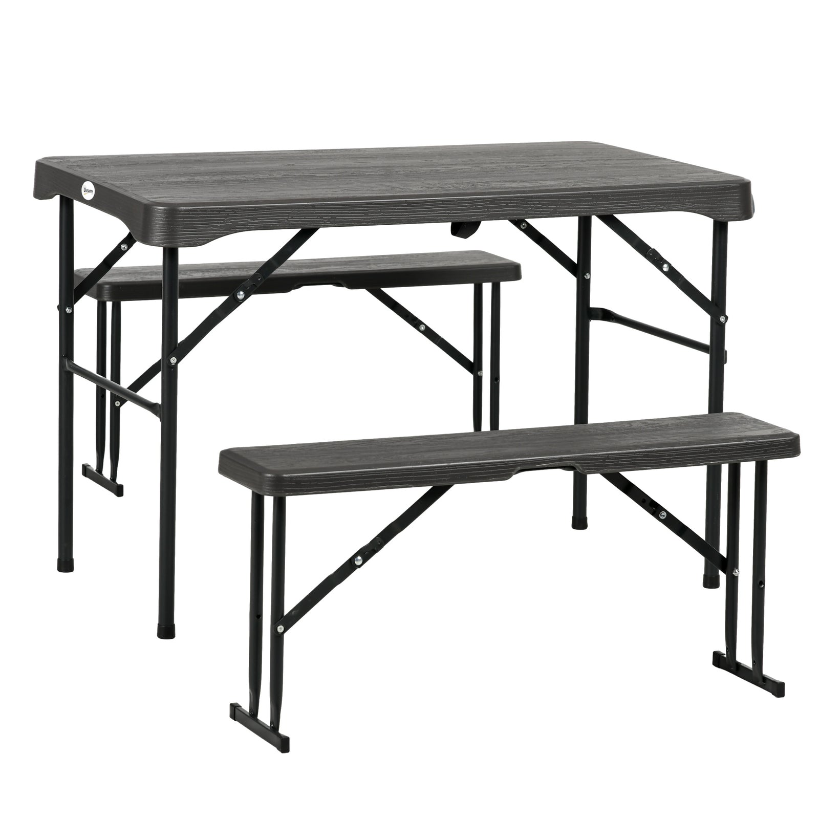 Hdpe Picnic Table Set W/ Beer Table & 2 Benches For 6