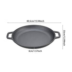 27.5/30/33/35cm Dia Pre-seasoned Round Dual-handle Cast Iron Grill Pan | Large