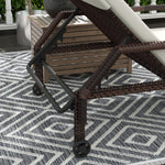 Rattan Wicker Chaise Lounger W/ Adjustable Backrest | Cream