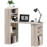 120cm Computer Desk Bookshelf Writing Table 6 Shelves | Grey