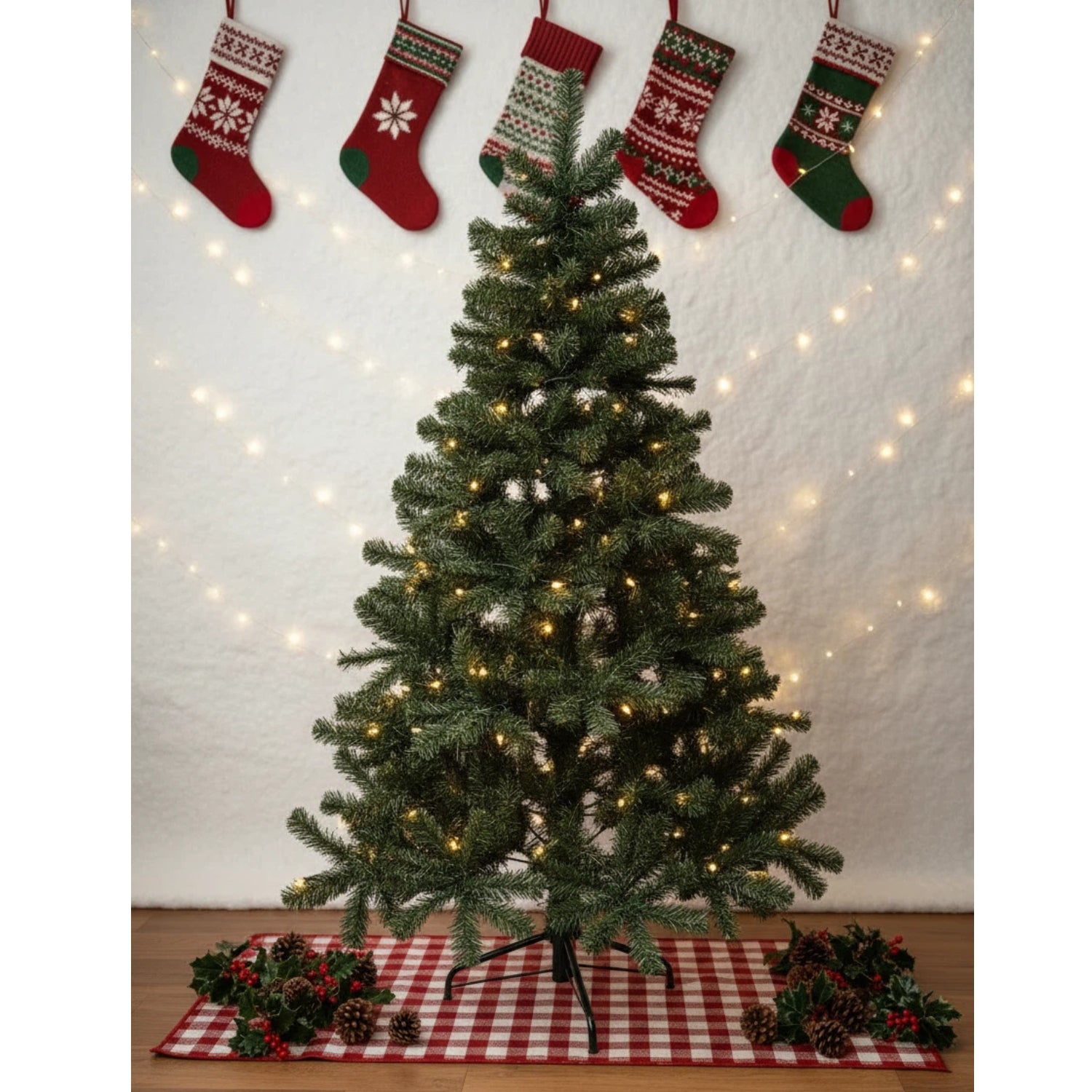 Winter Fir Green Pre-lit Artificial Christmas Tree - Led Multi Function Lights | 6ft