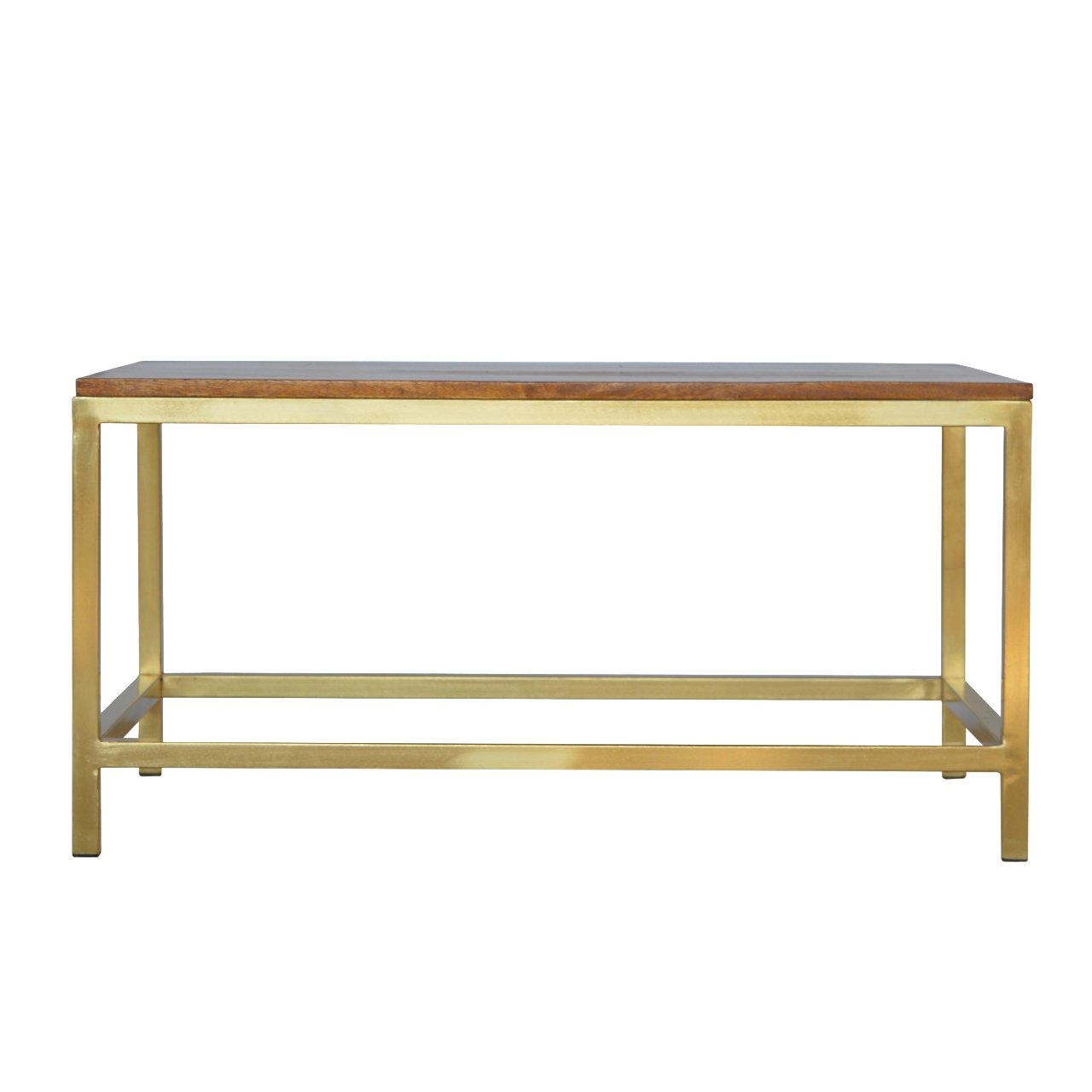 Solid Wood Rectangle Gold Coffee Table