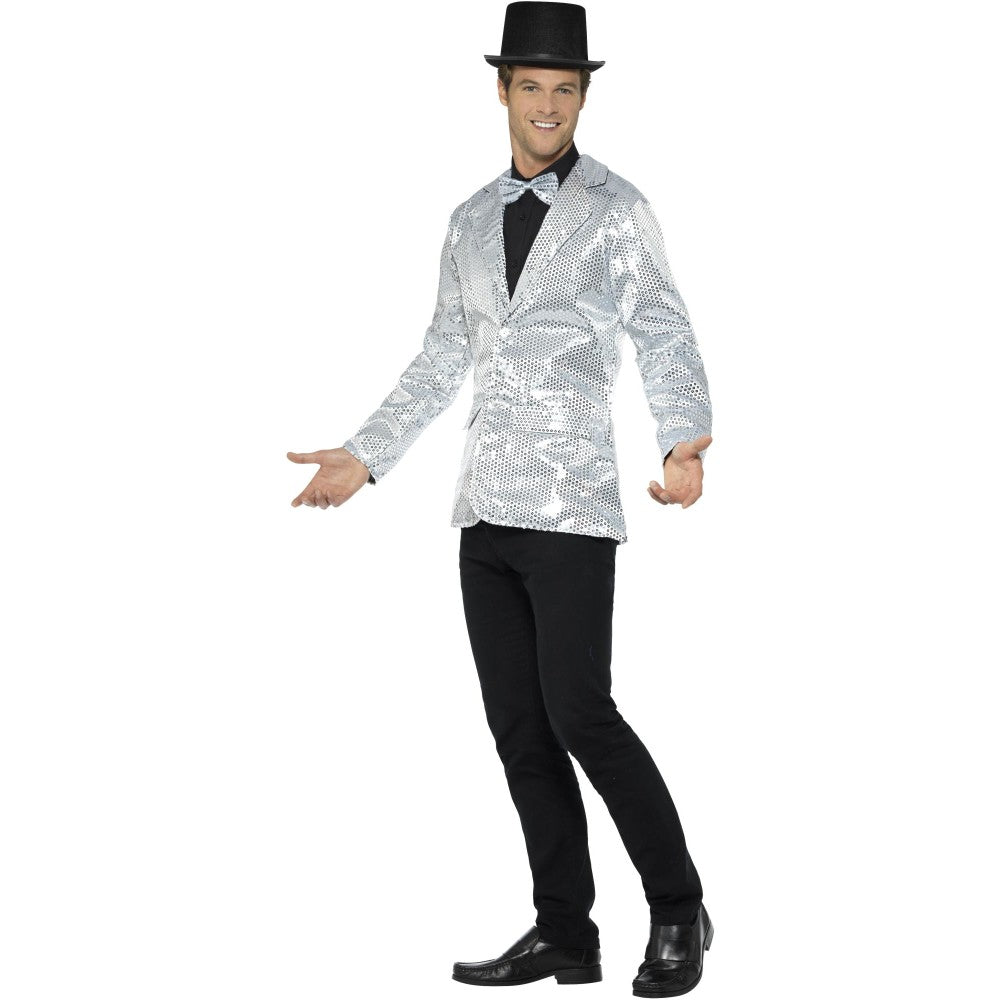 Sequin Jacket, Mens | Large | Silver