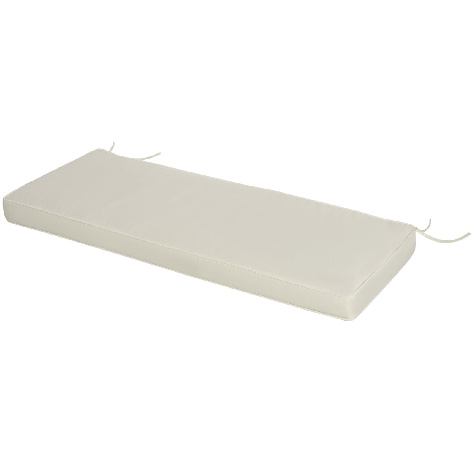 Garden Bench Cushion 2 Seater Seat Pad Indoorand Outdoor Use | White