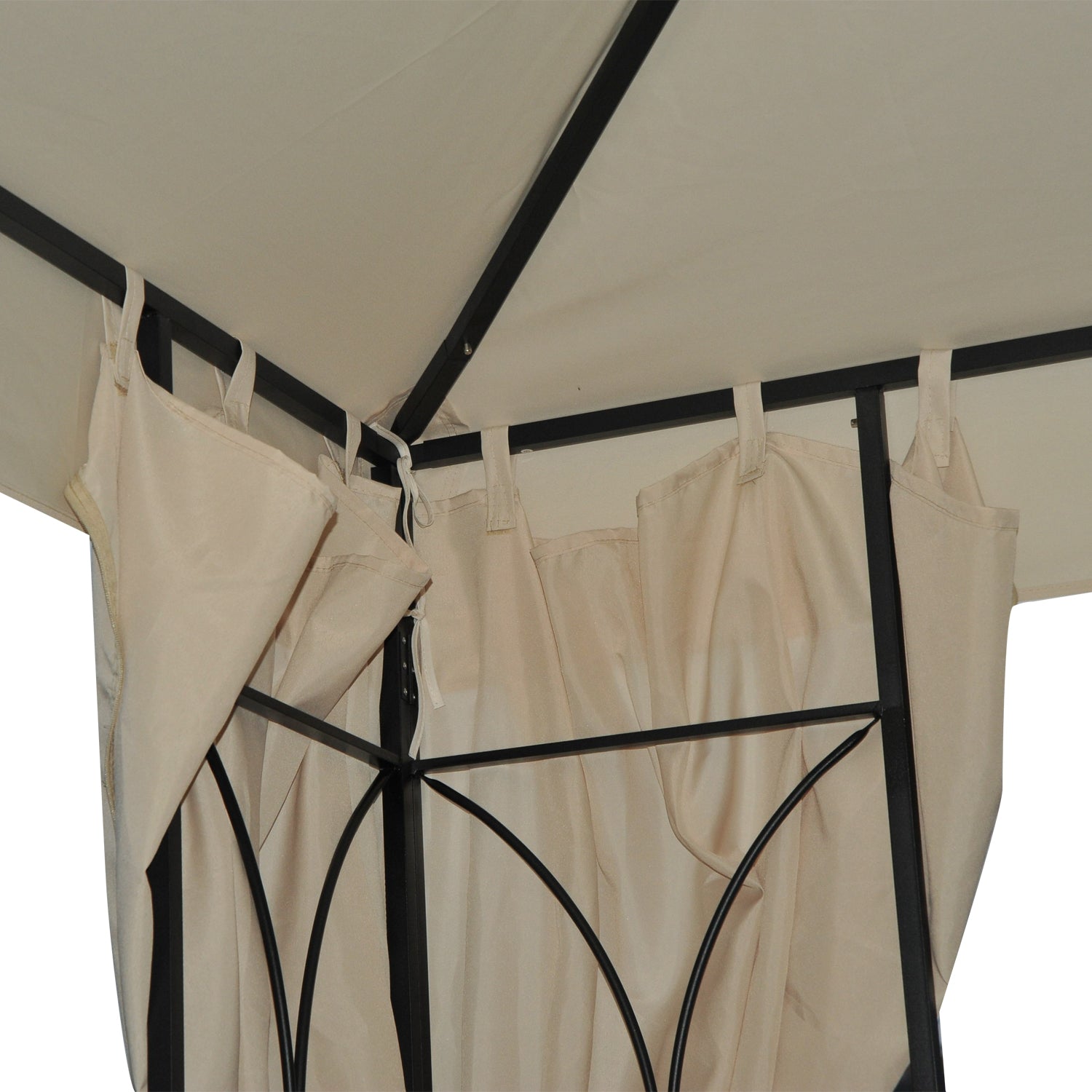 Garden Metal Gazebo Sun Shade Shelter Outdoor Party Tent | Beige