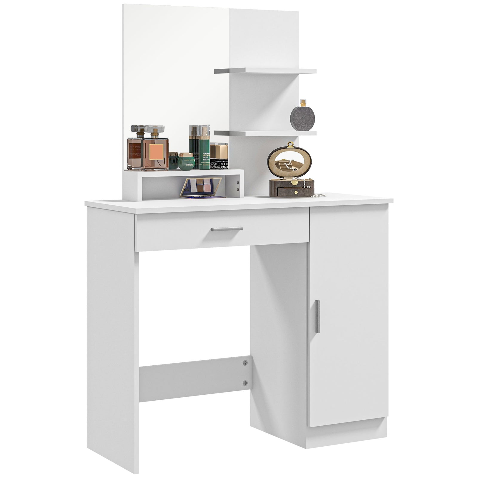Vanity Table, Makeup Table With Mirror And Storage | One Size | White