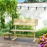 2 Seater Wooden Garden Bench Outdoor Loveseat With Back