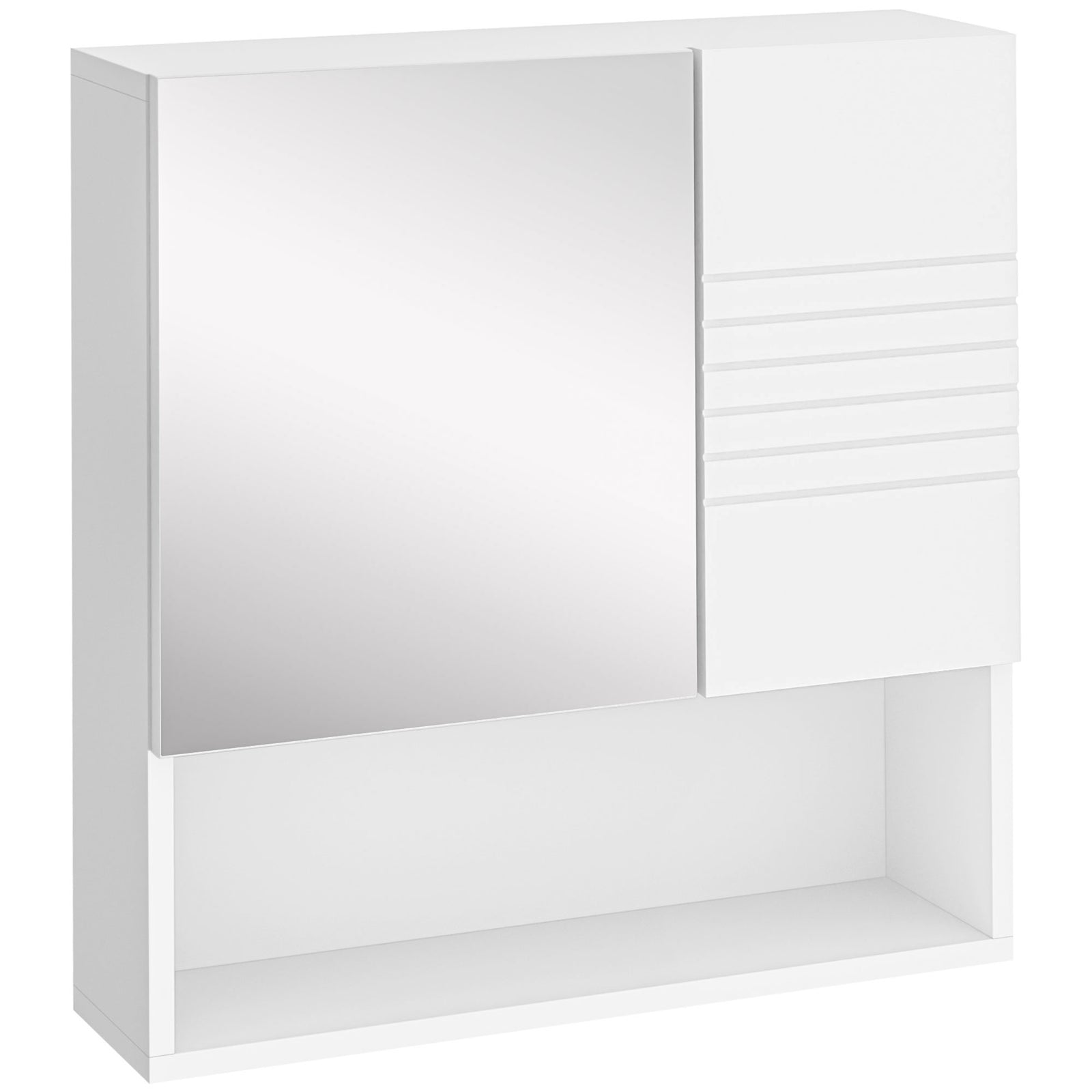 Bathroom Wall-mounted Mirror Cabinet W/ Double Door