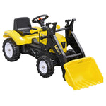 Pedal Go Kart Ride On Excavator W/ Front Loader Digger, Four Wheels Child