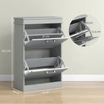 HOMCOM Slim Shoe Storage Cabinet With 2 Flip Drawers For Entryway