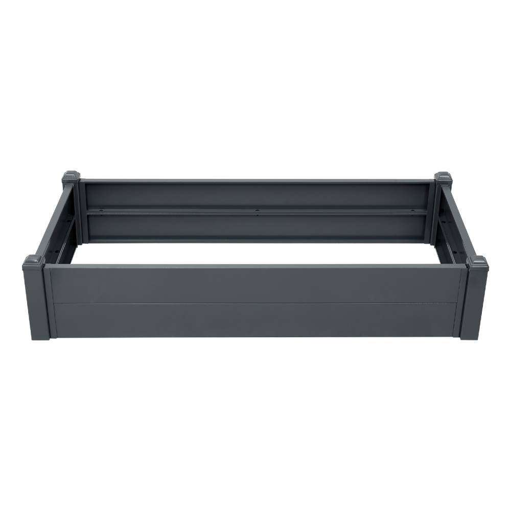 Metal Raised Garden Bed Planter Box – Galvanised Steel Rectangular Outdoor Planter | Dark Grey