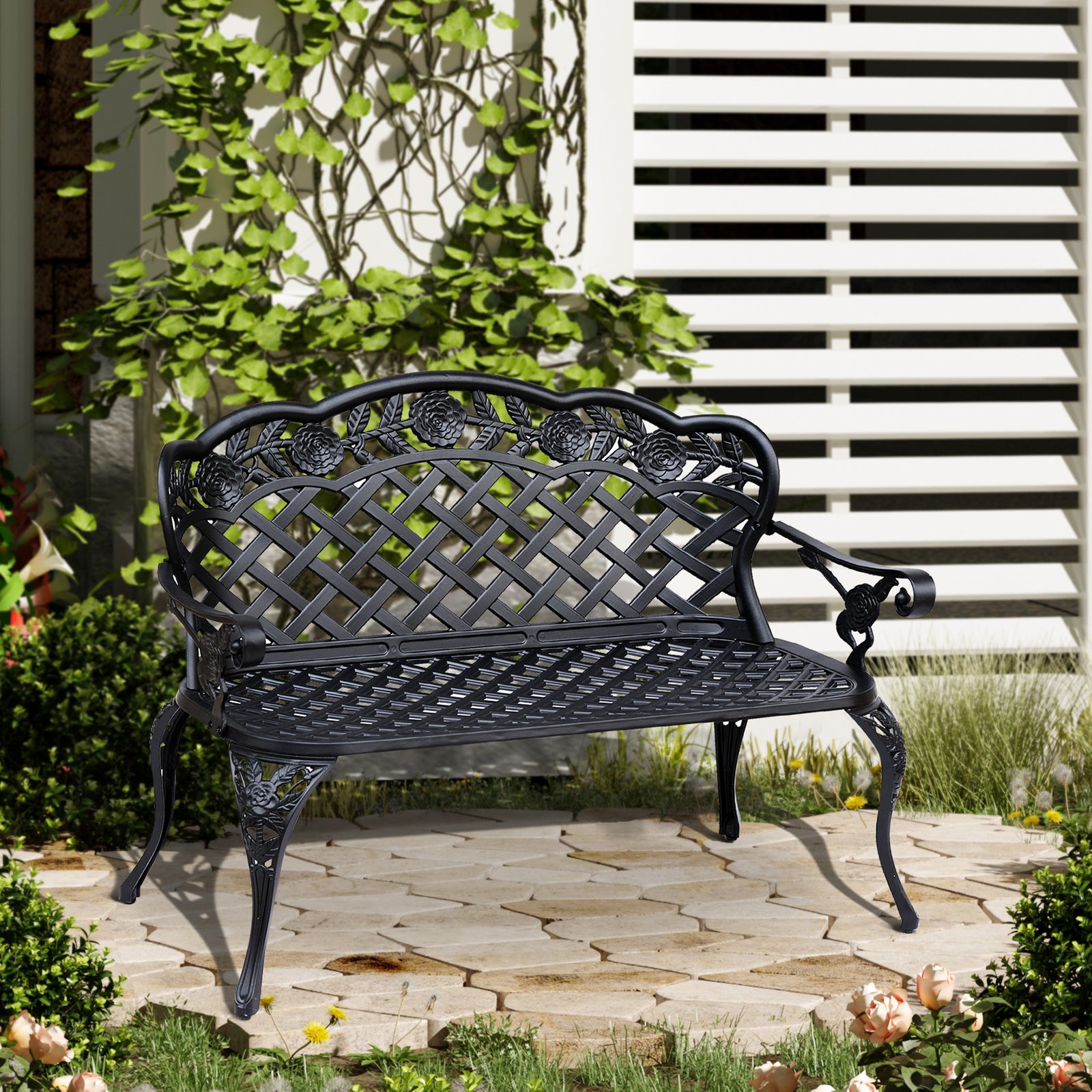 Garden Bench Park Chair Cast Aluminium