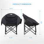 Moon Camping Chair - Portable Outdoor Premium Folding Chair For Adults With Magazine Pocket, Cup Holder & Carry Bag - Heavy Duty Foldable Chair | Single