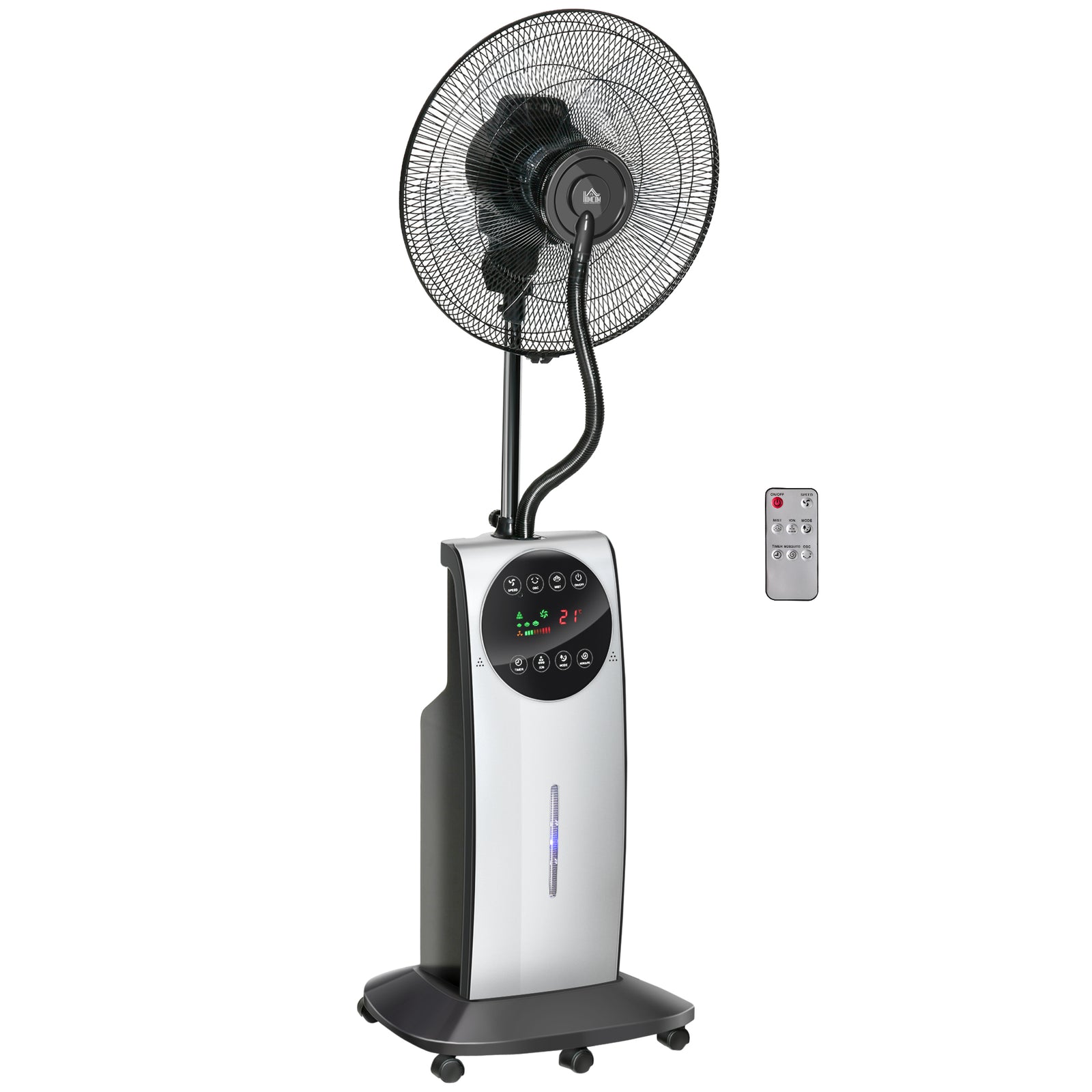 16" Pedestal Fan With Water Mist Spray, 3.1l Tank
