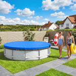 10 Ft Round Swimming Pool Cover With Secure Rope, Tightener
