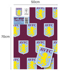 Aston Villa FC Aston Villa Fc Gift Wrap, 2 Sheet 2 Tag, Official Product