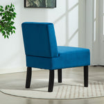 Valina Velvet Fabric Armless Accent Chair | Blue