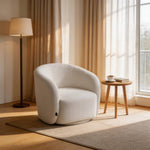 Swivel Tub Chair Upholstered Single Sofa