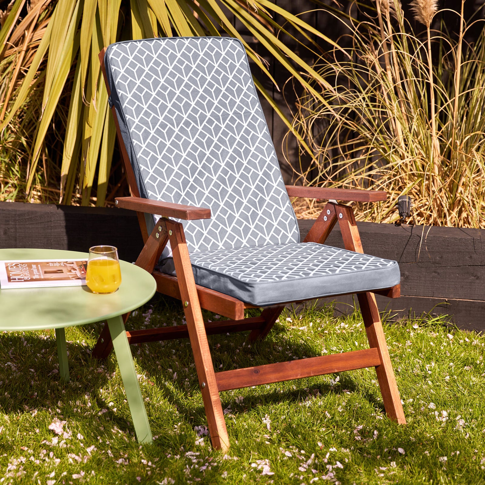 Outdoor High Back Seat Cushion Set Of 2 Deck Stripe