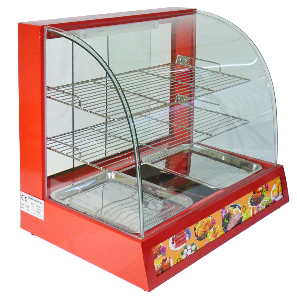 Wide Glass Food Warmer | 60cm | Red