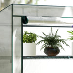 4 Tier Lean-to Mini Greenhouse W/ Reinforced Pe Cover | Green