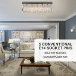 Modern Crystal Ceiling Light Square Chandelier Home Office